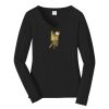 Ladies Long Sleeve Fan Favorite V Neck Tee Thumbnail