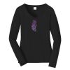 Ladies Long Sleeve Fan Favorite V Neck Tee Thumbnail