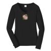 Ladies Long Sleeve Fan Favorite V Neck Tee Thumbnail