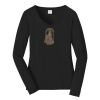 Ladies Long Sleeve Fan Favorite V Neck Tee Thumbnail