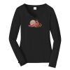 Ladies Long Sleeve Fan Favorite V Neck Tee Thumbnail