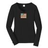 Ladies Long Sleeve Fan Favorite V Neck Tee Thumbnail