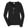 Ladies Long Sleeve Fan Favorite V Neck Tee Thumbnail