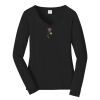 Ladies Long Sleeve Fan Favorite V Neck Tee Thumbnail