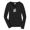 Ladies Long Sleeve Fan Favorite V Neck Tee Thumbnail