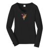 Ladies Long Sleeve Fan Favorite V Neck Tee Thumbnail