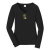 Ladies Long Sleeve Fan Favorite V Neck Tee Thumbnail