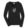 Ladies Long Sleeve Fan Favorite V Neck Tee Thumbnail