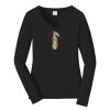 Ladies Long Sleeve Fan Favorite V Neck Tee Thumbnail