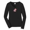 Ladies Long Sleeve Fan Favorite V Neck Tee Thumbnail