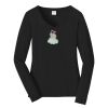 Ladies Long Sleeve Fan Favorite V Neck Tee Thumbnail