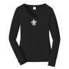 Ladies Long Sleeve Fan Favorite V Neck Tee Thumbnail