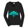 Ladies Long Sleeve Fan Favorite V Neck Tee Thumbnail