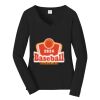 Ladies Long Sleeve Fan Favorite V Neck Tee Thumbnail