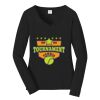 Ladies Long Sleeve Fan Favorite V Neck Tee Thumbnail