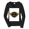 Ladies Long Sleeve Fan Favorite V Neck Tee Thumbnail