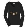 Ladies Long Sleeve Fan Favorite V Neck Tee Thumbnail