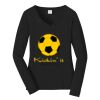 Ladies Long Sleeve Fan Favorite V Neck Tee Thumbnail