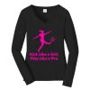 Ladies Long Sleeve Fan Favorite V Neck Tee Thumbnail