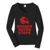 Ladies Long Sleeve Fan Favorite V Neck Tee Thumbnail