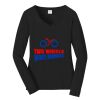 Ladies Long Sleeve Fan Favorite V Neck Tee Thumbnail
