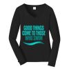 Ladies Long Sleeve Fan Favorite V Neck Tee Thumbnail